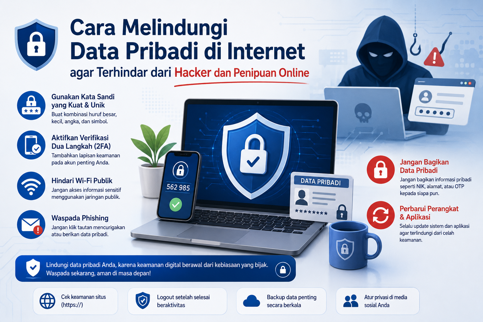 Ilustrasi Cara Melindungi Data Pribadi dari Serangan Hacker