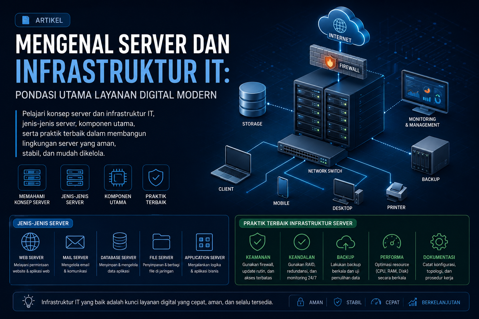 Ilustrasi Server dan Infrastruktur